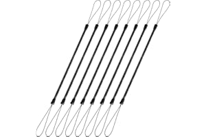 Ymapinc 8Pcs Pen Leash, Stylus Pen Tether, Plastic Elastic Tether Lanyard for Touch Pens Black Retractable Anti-Lose Tablet Pens Pen Leash for Clipboard Coil Lanyard, Black