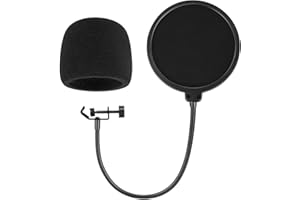 Pop Filter, PEYOU Professional Microphone Pop Filter Shield, Compatible with Blue Yeti Yeti Pro and Any Other Mic, Dual Layer