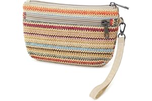 BBORGDC Small Wristlet Wallets for Women, Zip Clutch Bag with Wristlet Pouch, 3-Zipper Original Design