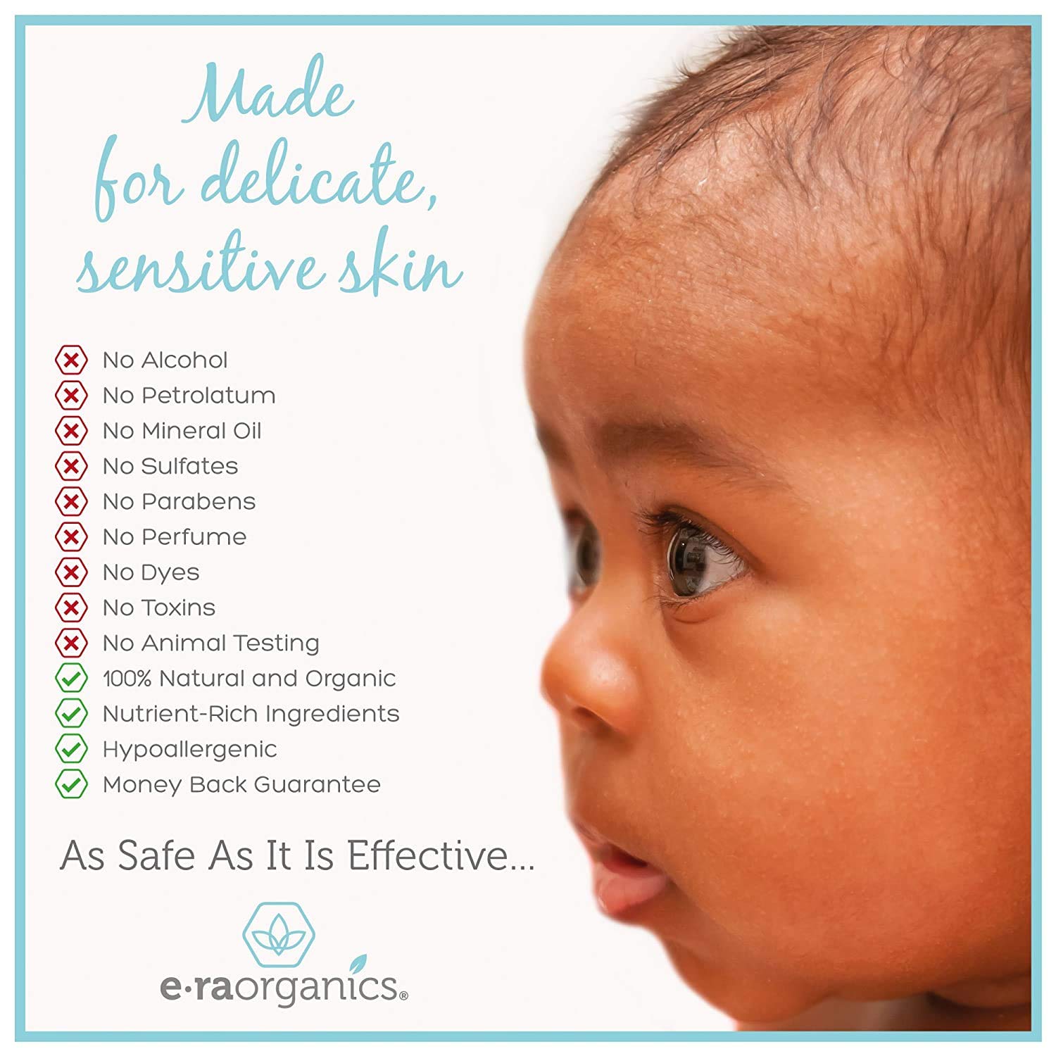 Baby Diaper Rash Balm – USDA Certified Organic Soothing Diaper Rash Treatment for Sensitive Skin Care. Natural Ointment to Nourish and Protect from Infection, Chafing and Irritation Era-Organics: Beauty