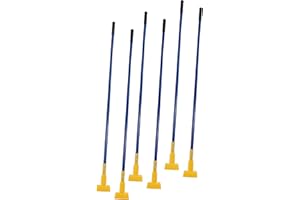 MATTHEW CLEANING PRODUCTS Matthew Cleaning Commercial Quick-Change Iron Mop Handle for Floor Cleaning Heavy Duty Mop Stick Replacement 60inch Jaw Clamp-Style Wet Mop Handle 6 Packs