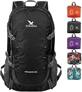 Pokarla 40L Foldable Rucksack Travel Hiking Daypack Lightweight Black