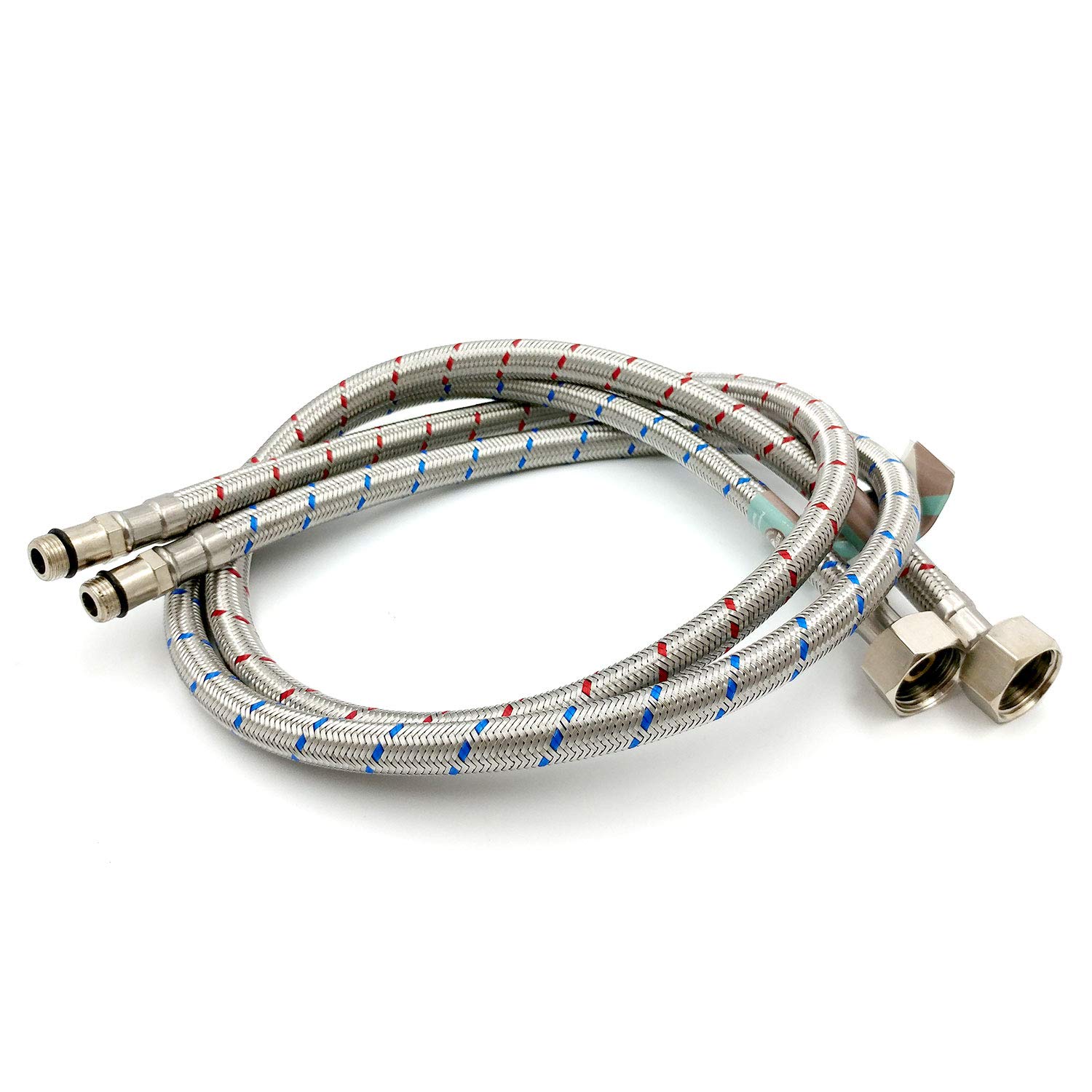 Xcel Home 2X M12 (12mm) x 1/2 BSP (900mm) Flexible Tap Connectors (Pair) | Flexi Hose Pipe Tails | Monobloc Mixer Tap Connectors | Durable & Long Lasting | Replacement Kitchen Sink Bathroom Basin