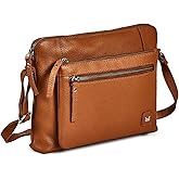 Wise Owl Accessories Leather Small Crossbody Bags for Women Soft Pebbled Purses & Handbags Sling Shoulder Crossover