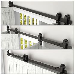 CCJH 12FT Bi-Folding Sliding Barn Door Hardware Kit