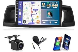 Inefala [8Core 4+64GB] Android 15 Car Stereo for Toyota Corolla EX 2005-2012 with Wireless Carplay Android Auto, 9 Inch HD To