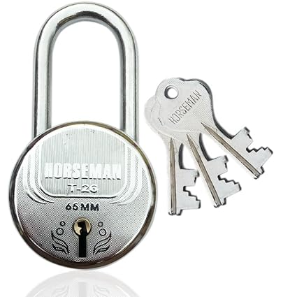 HOREMAN T-26 7 Levers Steel Long Shackle Lock with 3 Keys Very Useful for Collapsible gate of Grill Gate