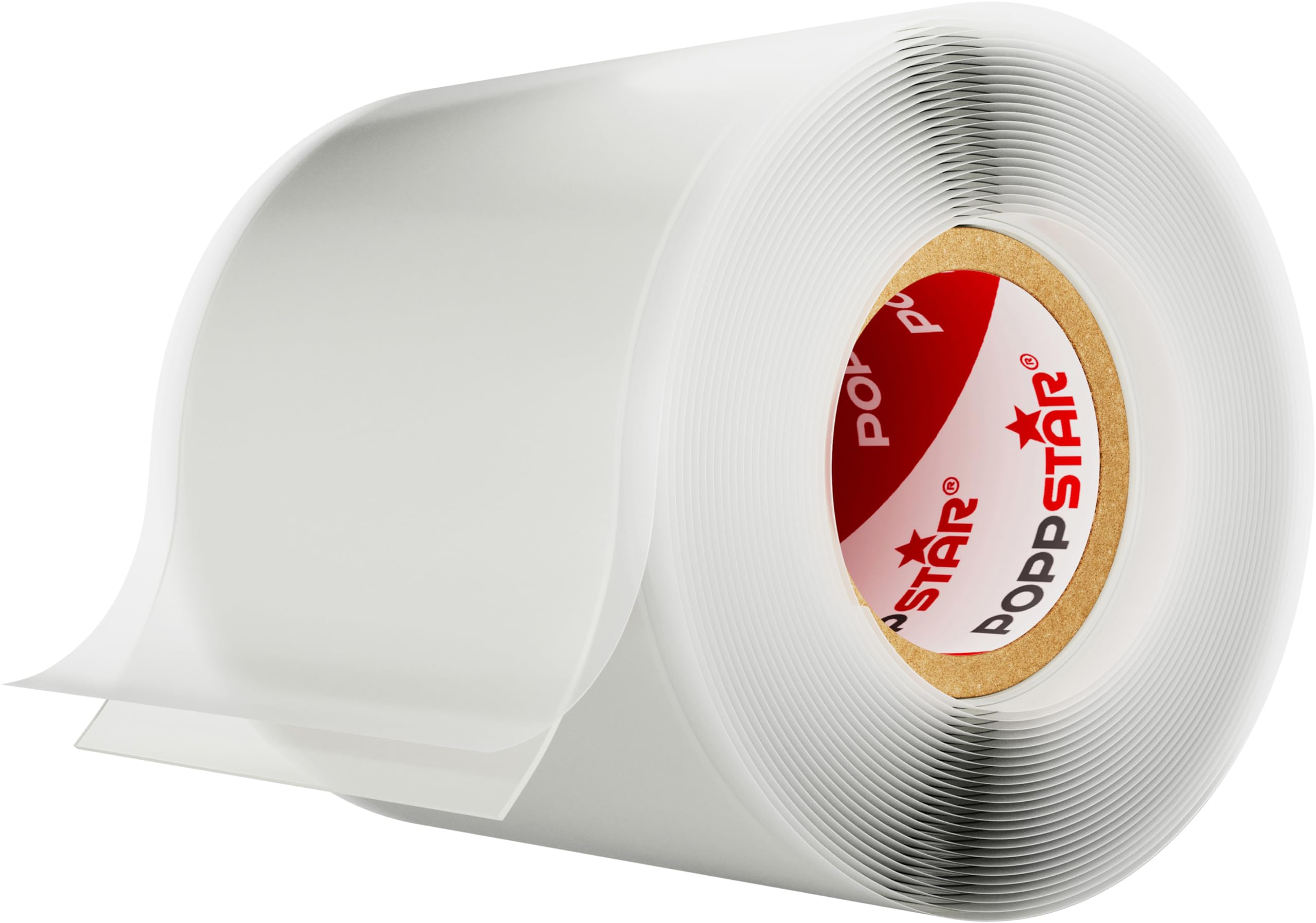 POPPSTAR Self-Fusing Silicone Band, Silicone Tape, 3m x 50mm, Sealing & Insulating Strip (water-tight, air-tight), transparent, 1 Roll