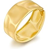 Statement Golden Matte Bracelet for women Minimalist Chunky Brushed Bangle Bracelet Vintage Thick Wide Cuff bracelet Gold Plated Open Cuff Geometric Bracelet