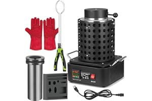 CURECURE 3KG Gold Melting Furnace Kit, 2000W 2192℉ Automatic Digital Electric Melting Furnace, Metal Melting Furnace with Graphite Crucible, Furnace for Gold, Silver, Copper, Aluminum