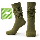 Zmart Women's Slouch Socks - Scrunch Thin Long Socks 80s 90s Gifts | Slouch Socks Gift, Birthdays, Holidays, Adjustable Length, Matches Multiple Styles, Gift Box Included