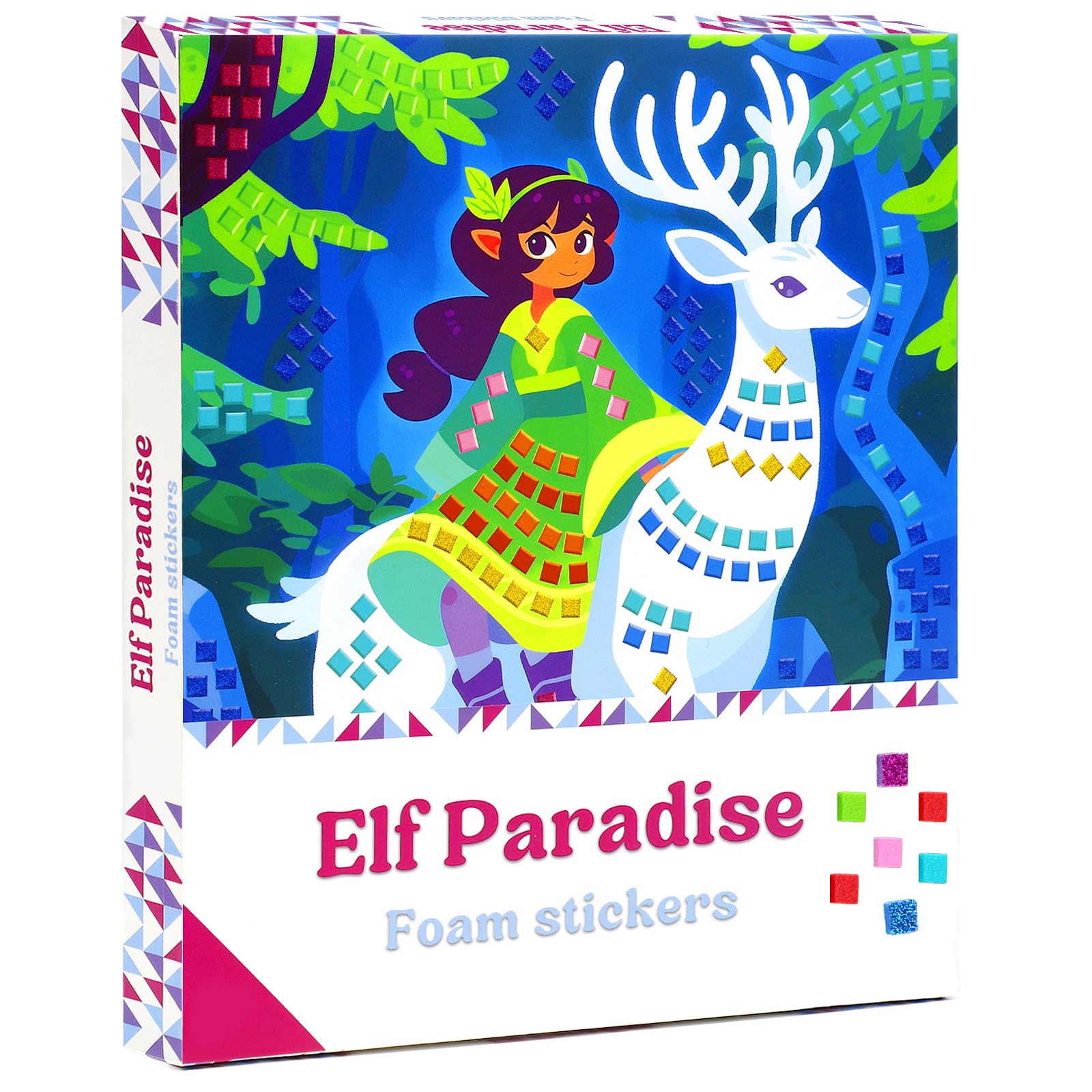 FOVRPUIB Foam Sticker Art Activity, DIY 3D Arts and Crafts Travle Toys, Princesses Mess-Free Fun for Kids Christmas Birthday Gift Stocking Stuffer (Princess)