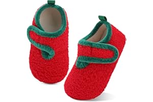 XIHALOOK Toddler Boys Girls House Slippers with Microfleece Lining Cozy Household Shoes Non-slip for Kids