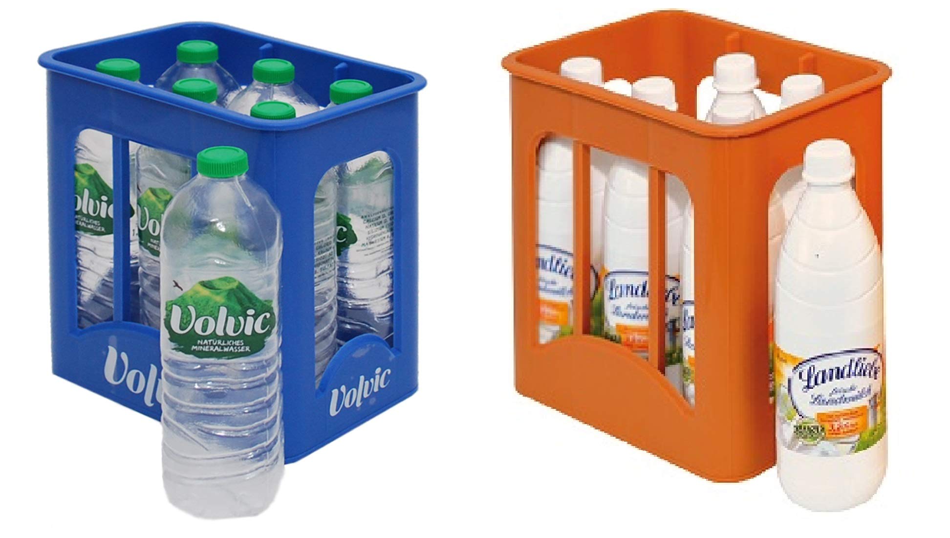 Tanner 0072.6 - Beverages Set consisting of Volvic Box and Country love Milk crates with 6 Bottles