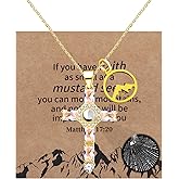 Uloveido Religious 100 Languages I Love You Projection Cubic Zirconia Cross Necklace - Charm Heart Mustard Seed Faith Cross Pendant Necklace for Women Christian YA4517