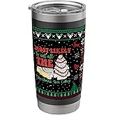 Retro Most Likely To Eat All The Christmas Tree Cakes Debbie Stainless Steel Insulated Tumbler