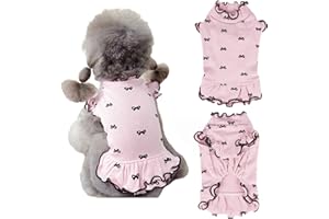 Yoolhamy Small Dog Clothes Extra Small Dogs Spring Summer Dress Cute Soft and Breathable Outfits for Female Chihuahua Shih Tzu Yorkshire Puppy Cats (Pink Dress, Small)