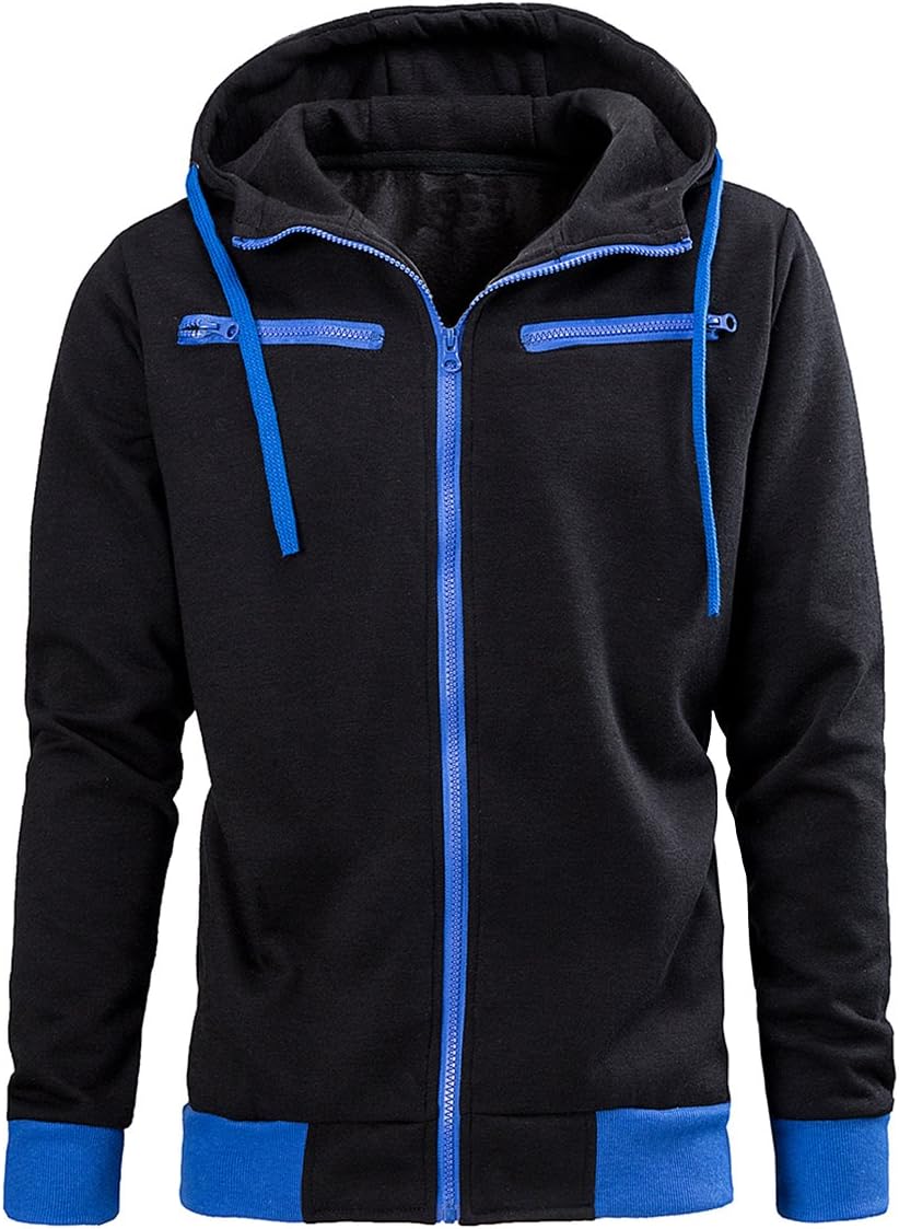 LOCALMODE Mens Casual Sport Zip Up Jacket Fleece Coat Slim Fit Hoodie Sweatshirt