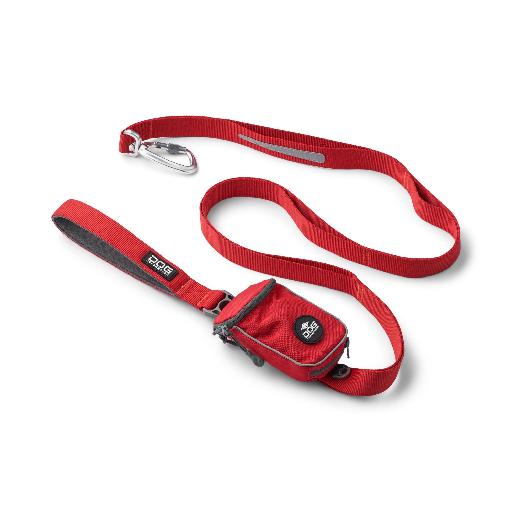 DOG Copenhagen Urban Trail 3.0 Dog Lead - Strong Dog Lead for Small, Medium and Large dogs - Padded Handle and Aluminum Carabiner - Training Lead - Dog Leash, Classic Red, L
