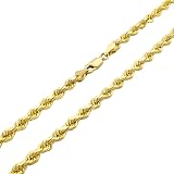 Yellow Gold Diamond Cut Rope Chain 