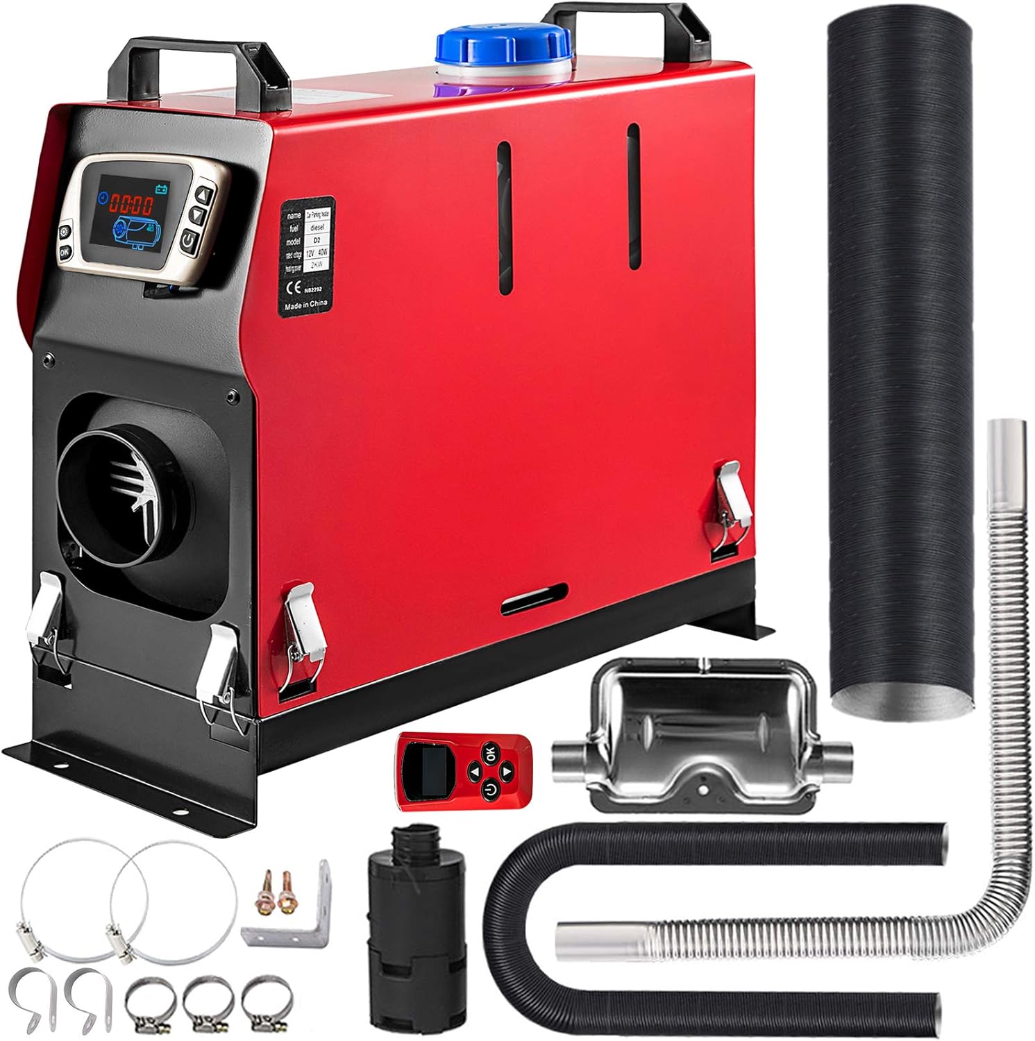 Bestauto 2KW Diesel Heater Muffler Diesel Fuel Heater 12V