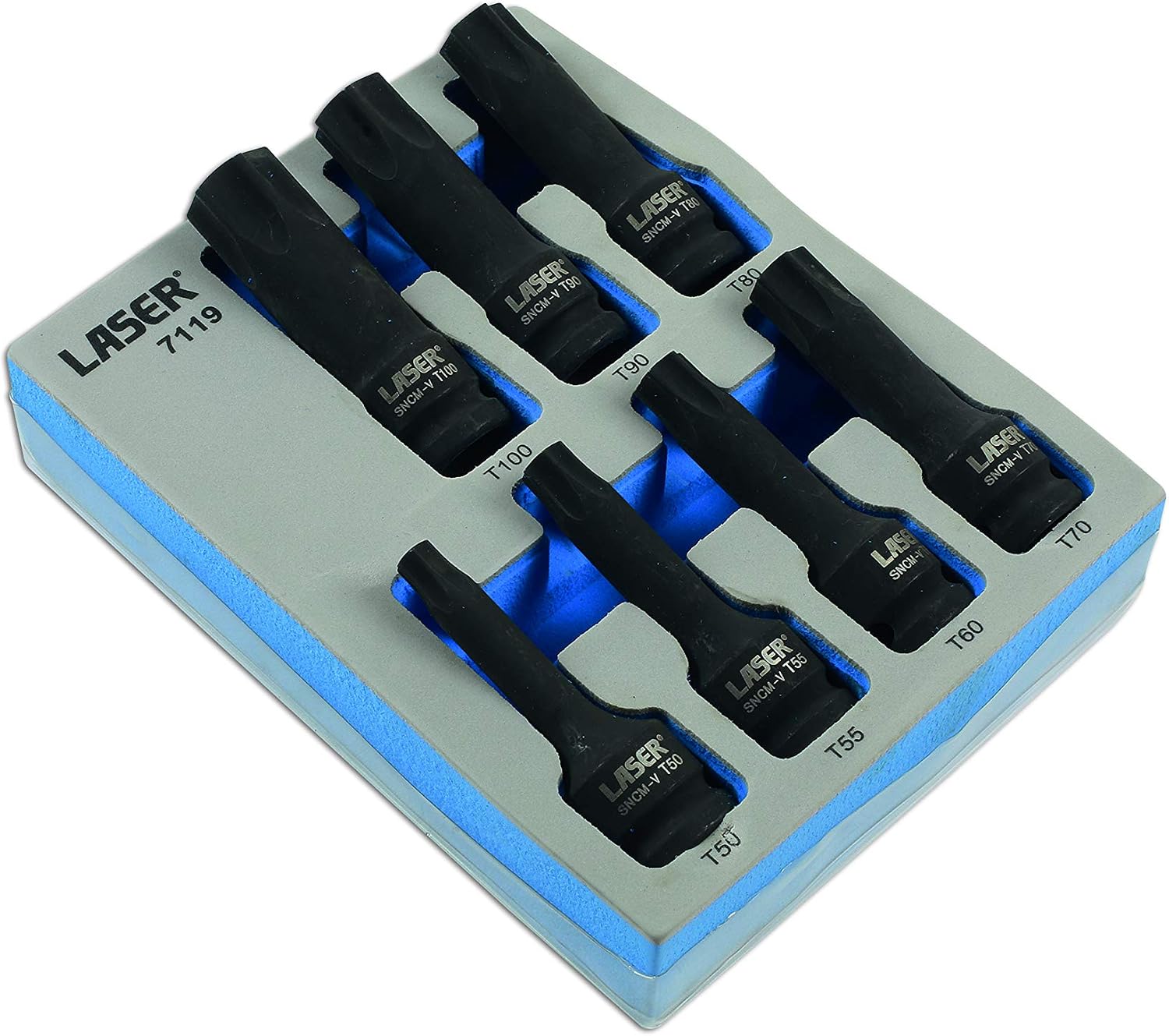 Laser 7119 Long Impact Star Socket Bit Set 1/2"D 7pc, Assorted, Variety Pack - Image 3