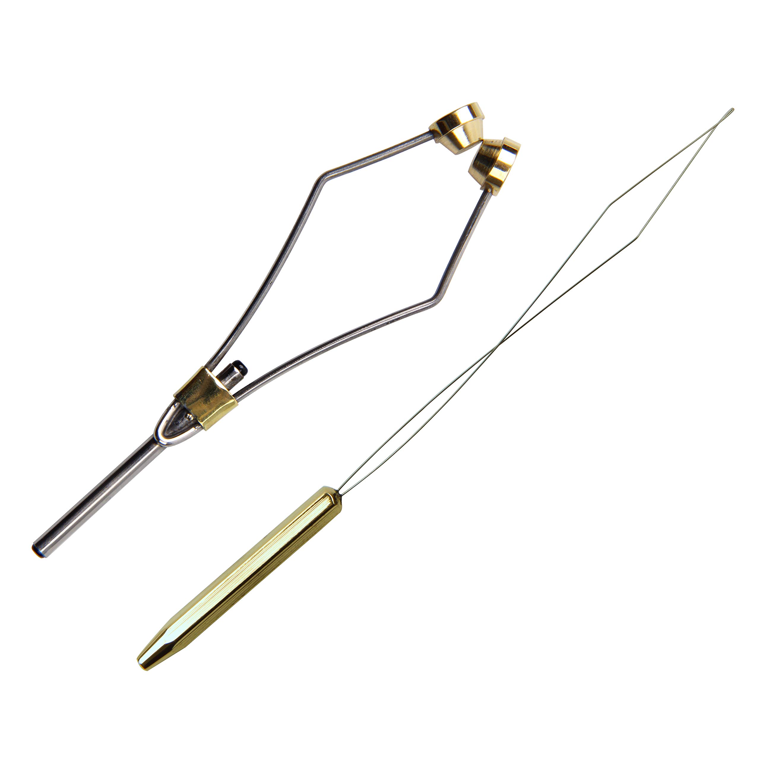 Fly Fishing Tying Tool Kit Including with Bobbin Finisher Scissors Hackle Hair Stacker Fly Fishing Tying Tools Set (2pcs Bobbin Threader Set)