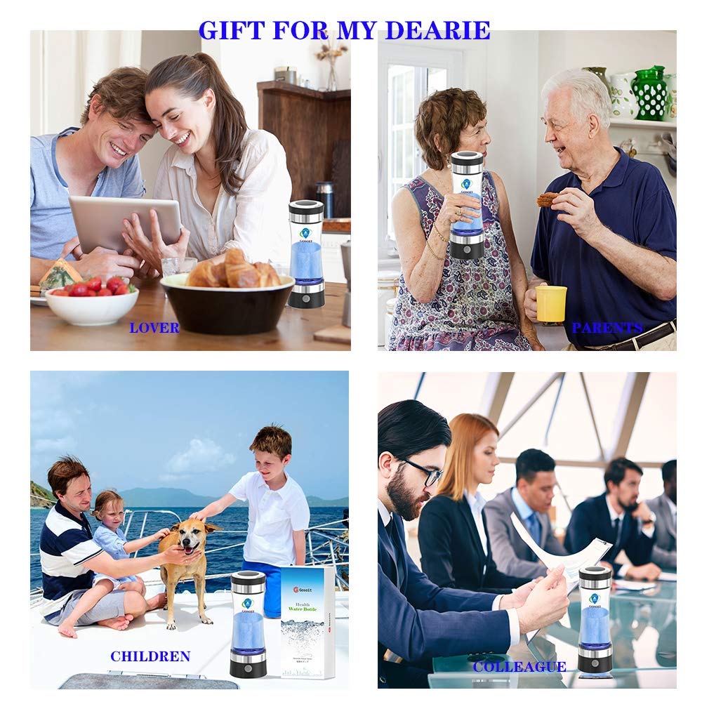 Hydrogen Water Bottle Generator with Beautiful LED Indicator,Content Up to PH of 7.5-9.0 Hydrogen Water Generator, Hydrogen Water Maker with SPE Membrane for Sports and Travel: Industrial & Scientific