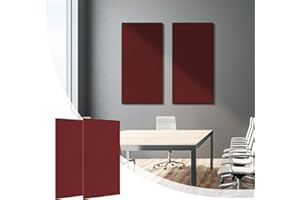 Olanglab Acoustic Panels 2 Pack, 48''x24'' Large Sound Panels, Fabric Wrapped Sound Proof Foam Panels for Walls, Sound Absorbing Panels for Recording Studio Acoustical Treatments (Burgundy)