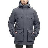 JAWERU Winter Coats for Men Winter Jackets Waterproof Warm Insulated Thicken Long Down Jacket with Hood