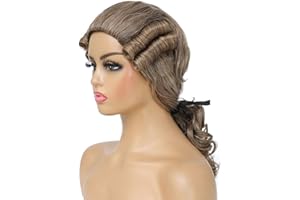 Auguyist Regency Judge Colonial Long Wave Wig for Halloween, Historical Colonial Costume,George Washington wig,Colonial Wig (Light Brown)