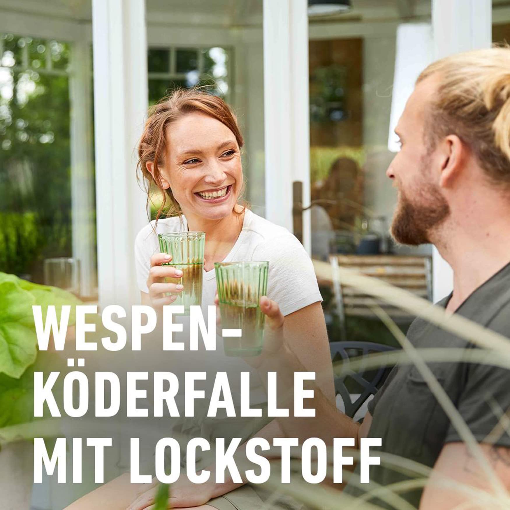 COMPO Wespen-Falle, Natürlicher Inhaltsstoff, Insektizidfrei, Bis zu 3 Wochen Langzeitwirkung, Wiederbefüllbar, Wespenspray 3