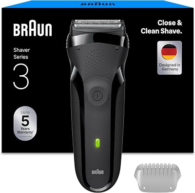 Braun Series 3 Electric Shaver 300S Grey Three Flexible Blades Rechargeable