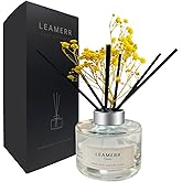 LEAMERR Reed Diffuser Sets Home Fragrance Essential Oil Diffuser Freesia Scent- 7 oz (210 ml) Fragrance Oil Diffuser for Bedroom Bathroom Home Décor Includes Reed Diffuser Sticks, Scented Oils