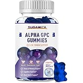 Alpha GPC Choline Gummies 600mg with Phosphatidylserine & Bacopa – 3-in-1 Brain Support for Memory, Focus & Long-Term Cognitive Health – Sugar-Free, Natural Formula, 60 Count