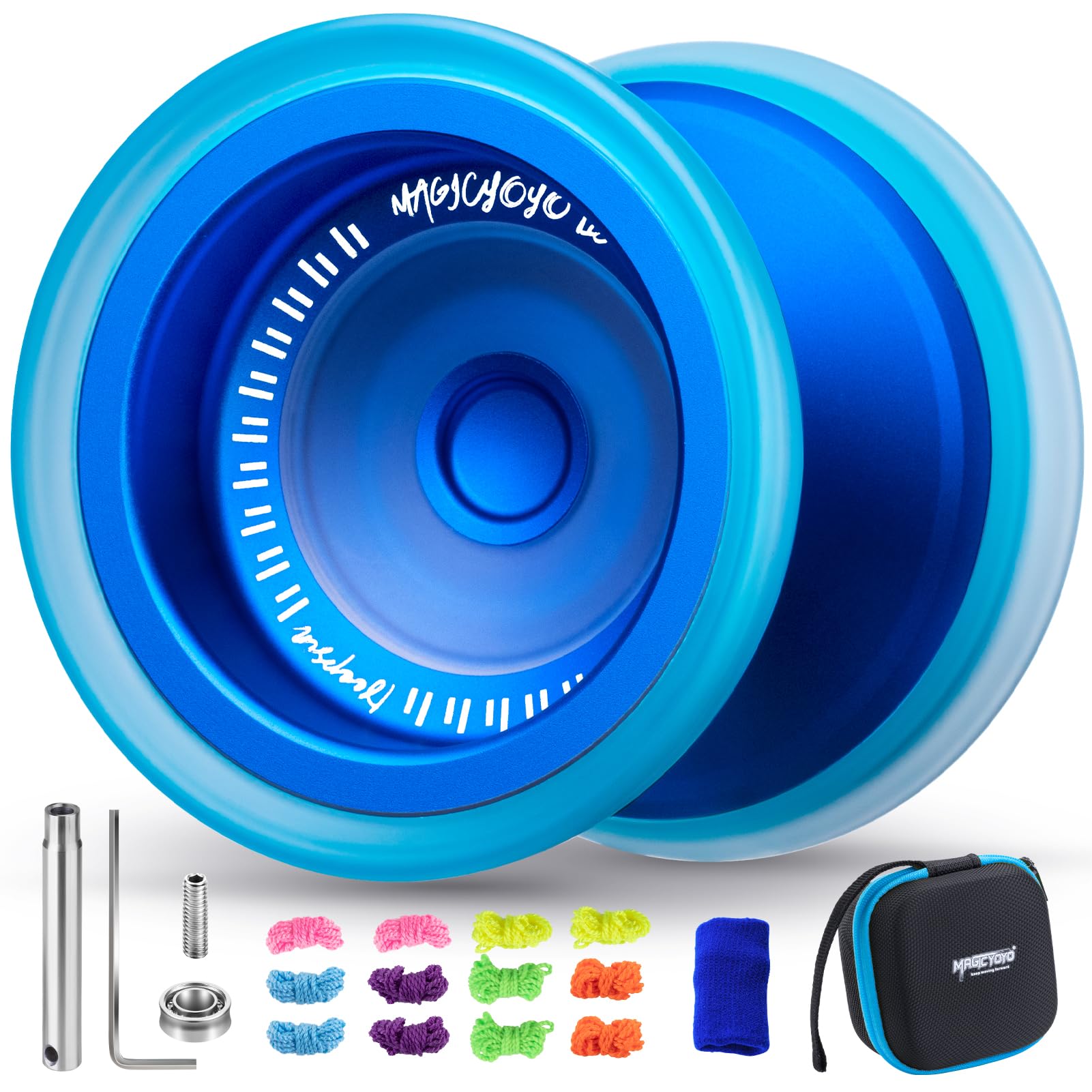 MAGICYOYO Yoyo V13 Professional Finger Spin Yoyo for Beginners and Advanced Players, Dual Mode for Responsive & Unresponsive Play, Durable Metal + PC Hybrid Design, Includes Yo Yo Accessories