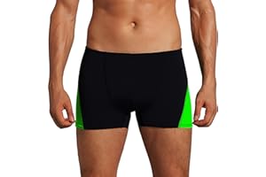 Leshang Mens Square Leg Shorts Mens Comfortable Swimsuit for Polyester PBT Fabric