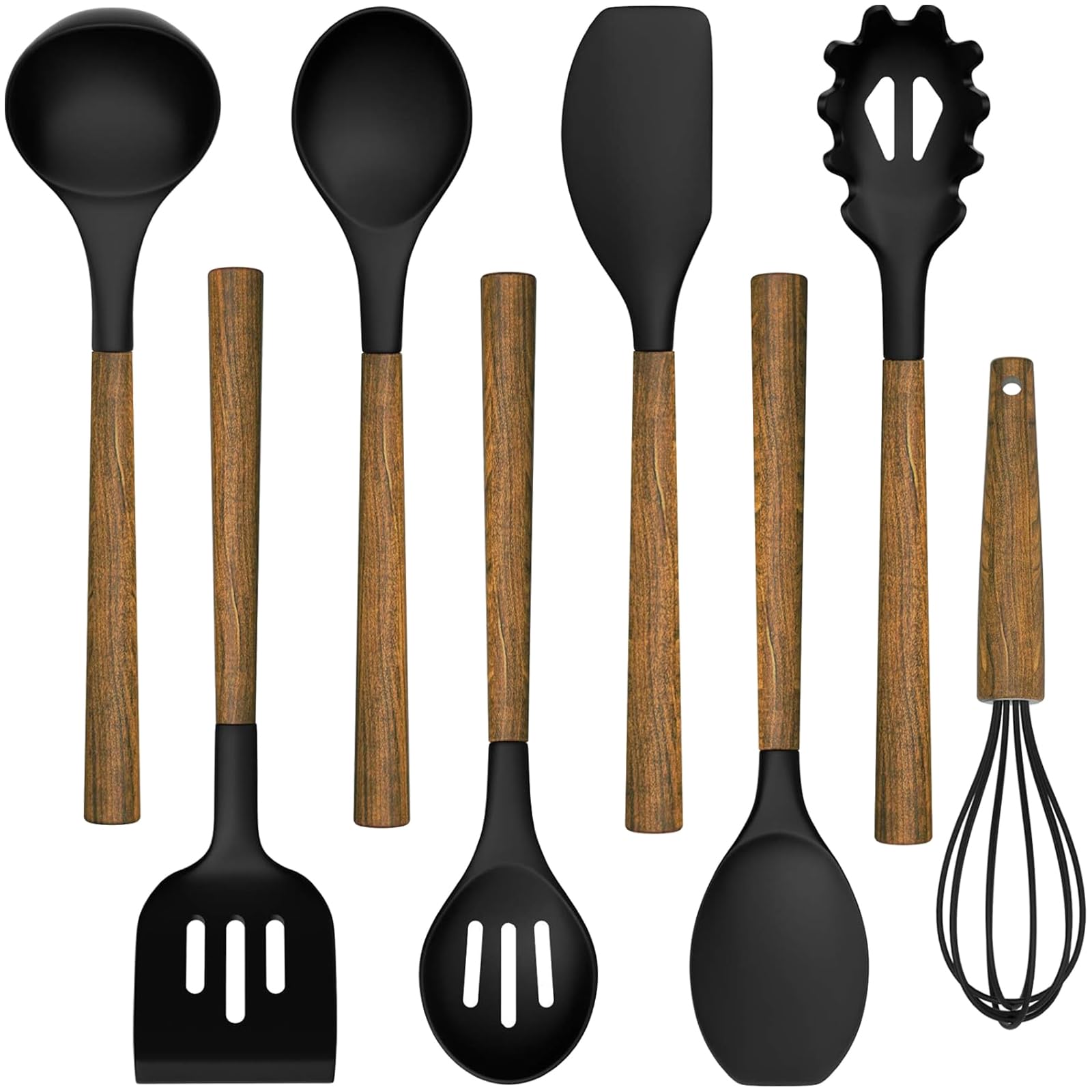 Photo 1 of *Item Is Dirty*
Silicone Cooking Utensil Set, Umite Chef 8-Piece Kitchen Utensils Set with Natural Acacia Wooden Handles,Food-Grade-Silicone Kitchen Gadgets Spatulas Set for Nonstick Cookware- Black