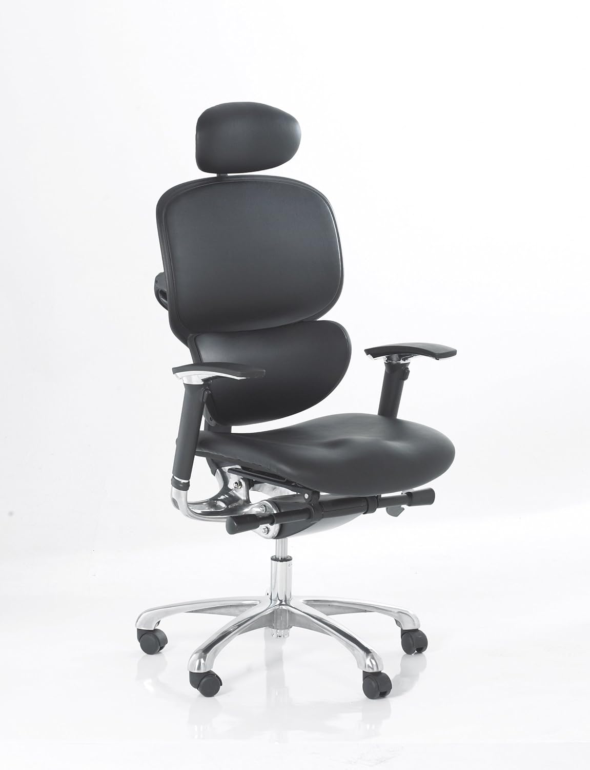 Wave Ergonomic Full Leather Chair With Leather Headrest Orthopaedic