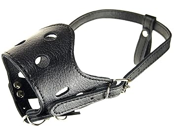 emily pets Dog Muzzles Breathable Safety Mask for Biting and Barking, Black (Large)