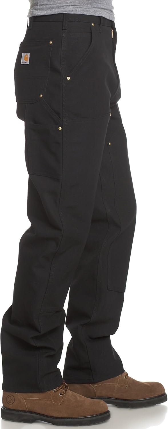 Carhartt Men's Firm Duck Double-Front Work Dungaree Pant B01: Work Utility Pants: Clothing