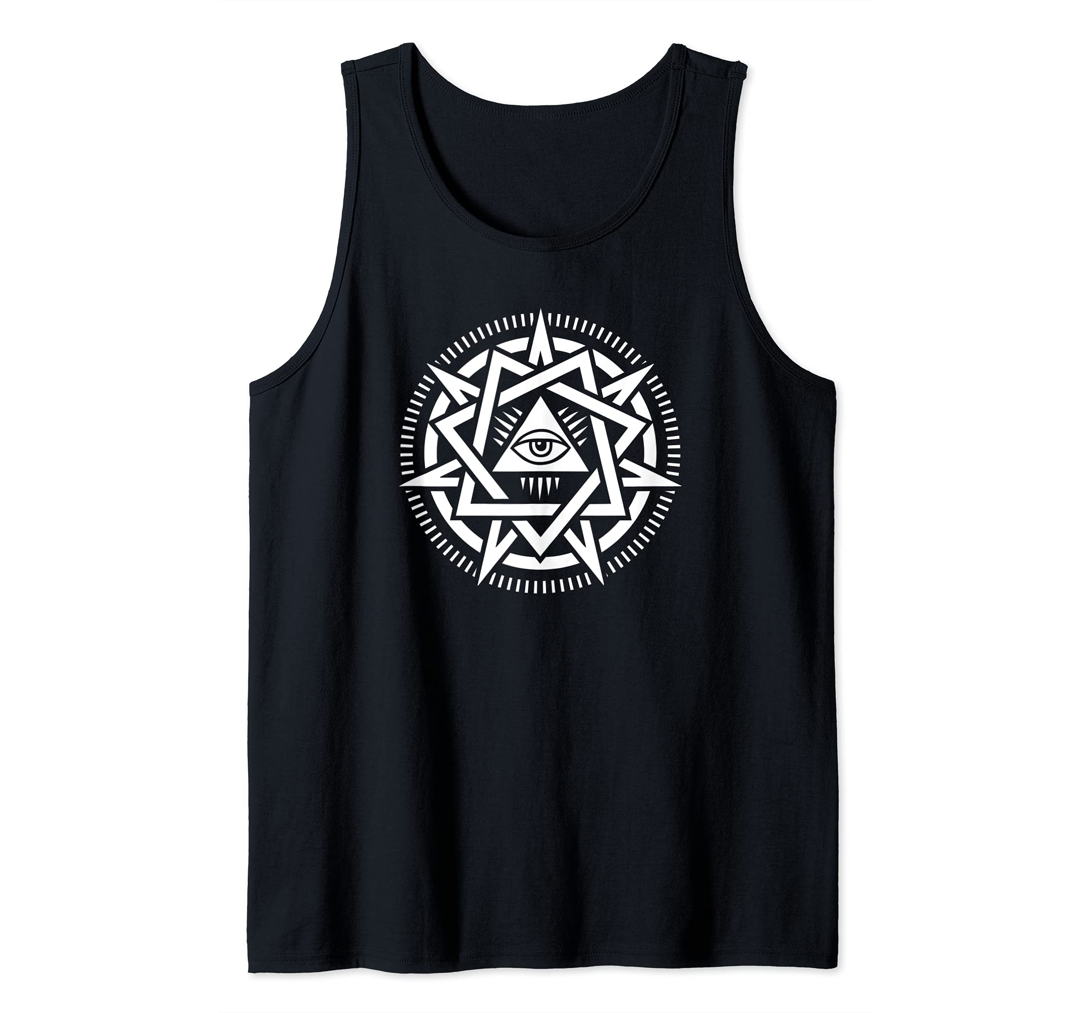7 Pointed Heptagram Septagram Fairy Star With All Seeing Eye Tank Top