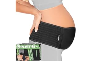 Gepoetry Maternity Belly Band for Pregnant Women | Pregnancy Belly Support Band for Abdomen, Pelvic, Waist, & Back Pain | Adjustable Maternity Belt | For All Stages of Pregnancy & Postpartum (Black)