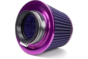 TBYUM Universal Clamp-On Air Intake Filter, High Performance, Washable Filter, Replacement Air Filter, Flange Diameter 3inch/76mm (Purple)