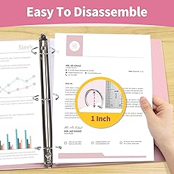 SUNEE 3 Ring Binder 1 Inch 1 Pack, Clear View