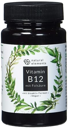 Vitamin B12 1000µg - Vergleichssieger 2019* - 180 Tabletten - Premium: Beide Aktivformen + Depot + Folat (5-MTHF aus Quatrefo