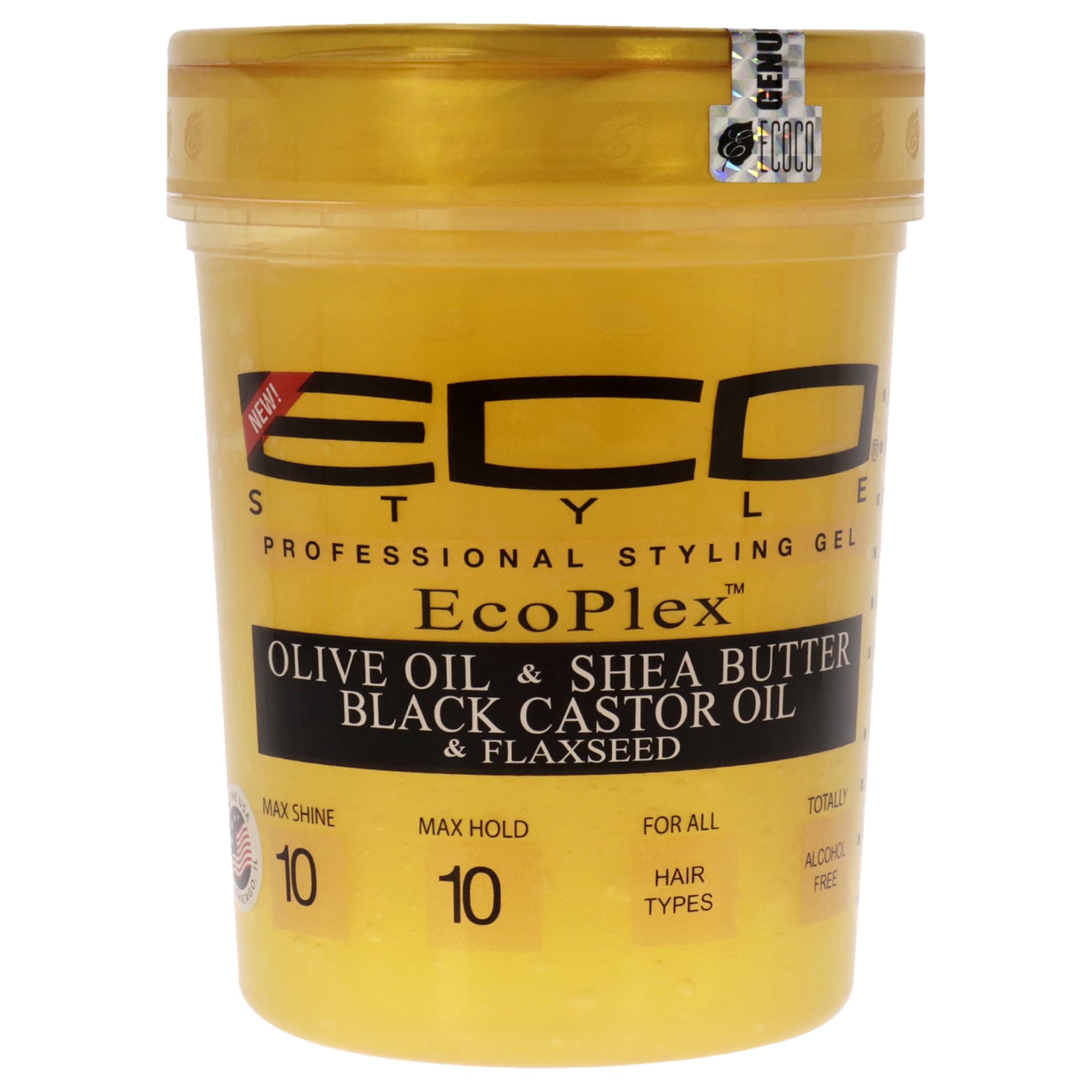 Eco Style Gold Olive Oil & Shea Butter & Black Castor Oil & Flaxseed 32oz,0748378004717