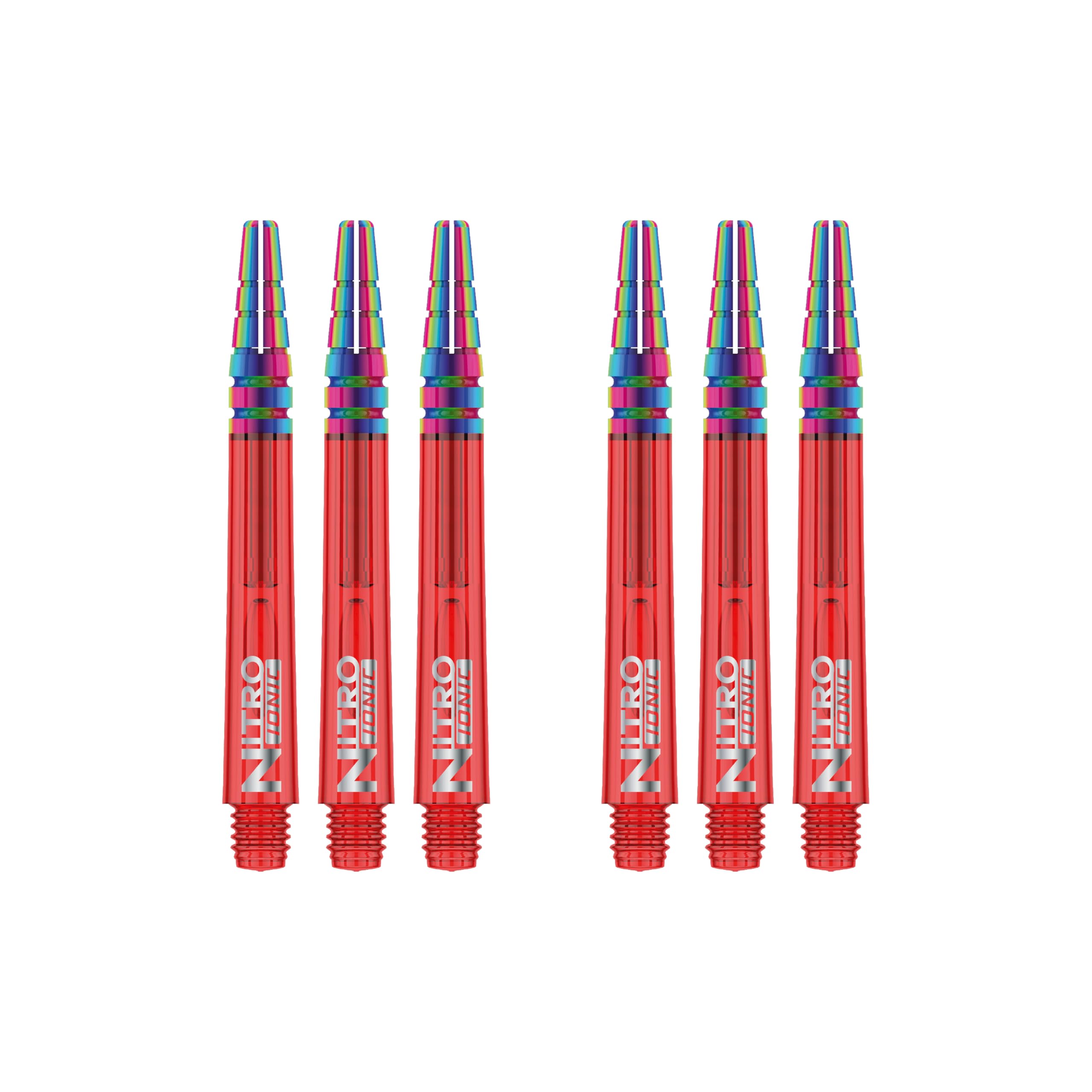 RED DRAGON Nitrotech Ionic Intermediate Red Dart Stems - 2 sets per pack (6 stems in total)