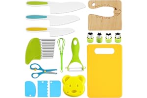 Kids Safe Cooking Cutter Set - Kitchen Tools for Toddlers, Montessori Chopper for Veggies and Fruits, Safe Cutting Set (Style