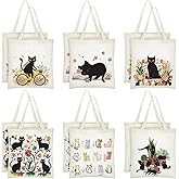 Wovnet 12 Pieces Gift Bags Canvas Tote Bags Bulk Reusable Grocery Bag for Women